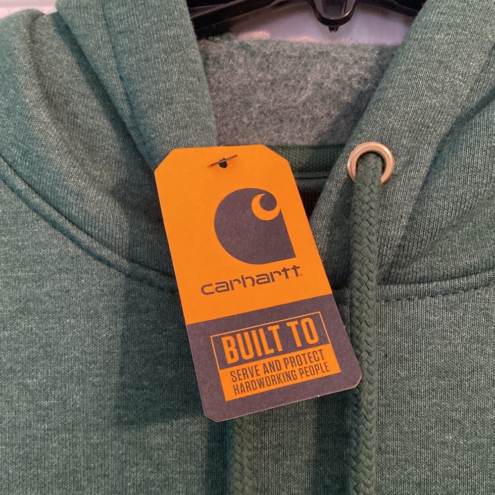NWT Carhartt green logo hoodie with kangaroo pouch - Picture 2 of 4